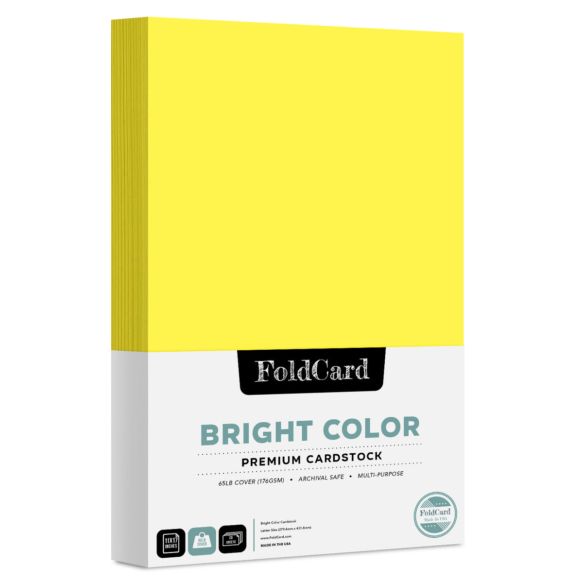 Premium Quality Bright Color Cardstock: 11 x 17 - 50 Sheets of 65lb Cover Weight