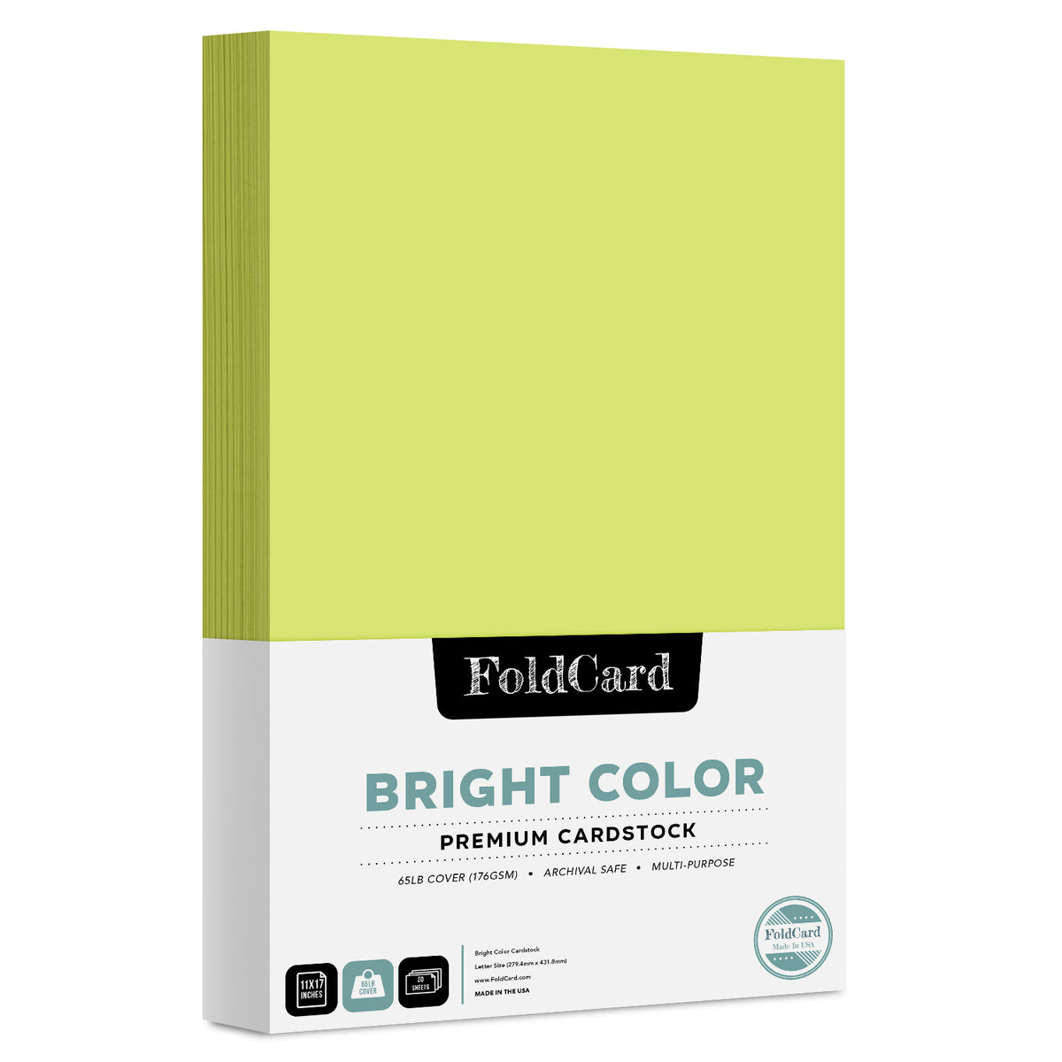 Premium Quality Bright Color Cardstock: 11 x 17 - 50 Sheets of 65lb Cover Weight