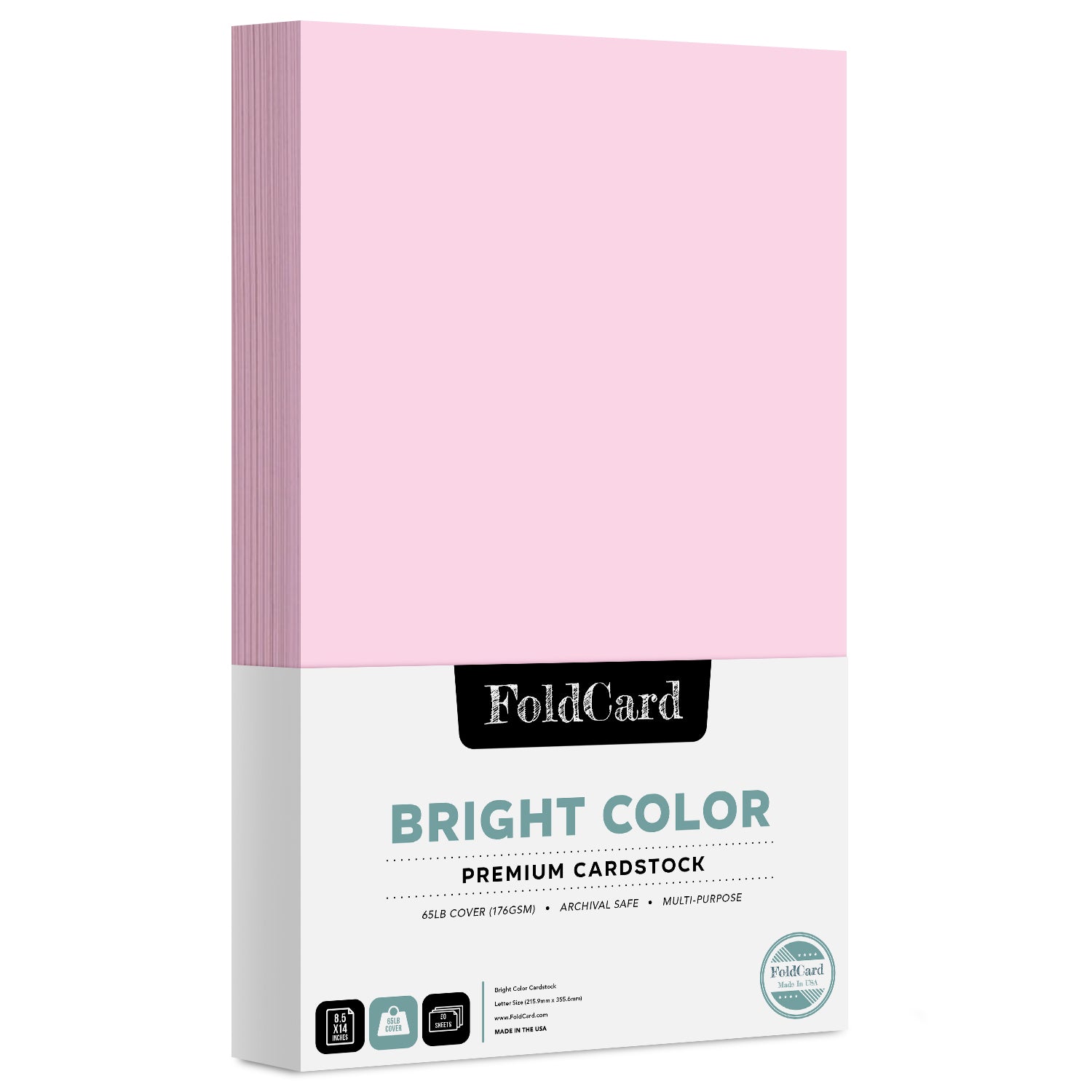 Hot Pink Bright Color Cardstock Paper, 65lb Cover (176gsm), 8.5 x