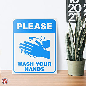 Wash Hands Sign Laminated Poster. FoldCard