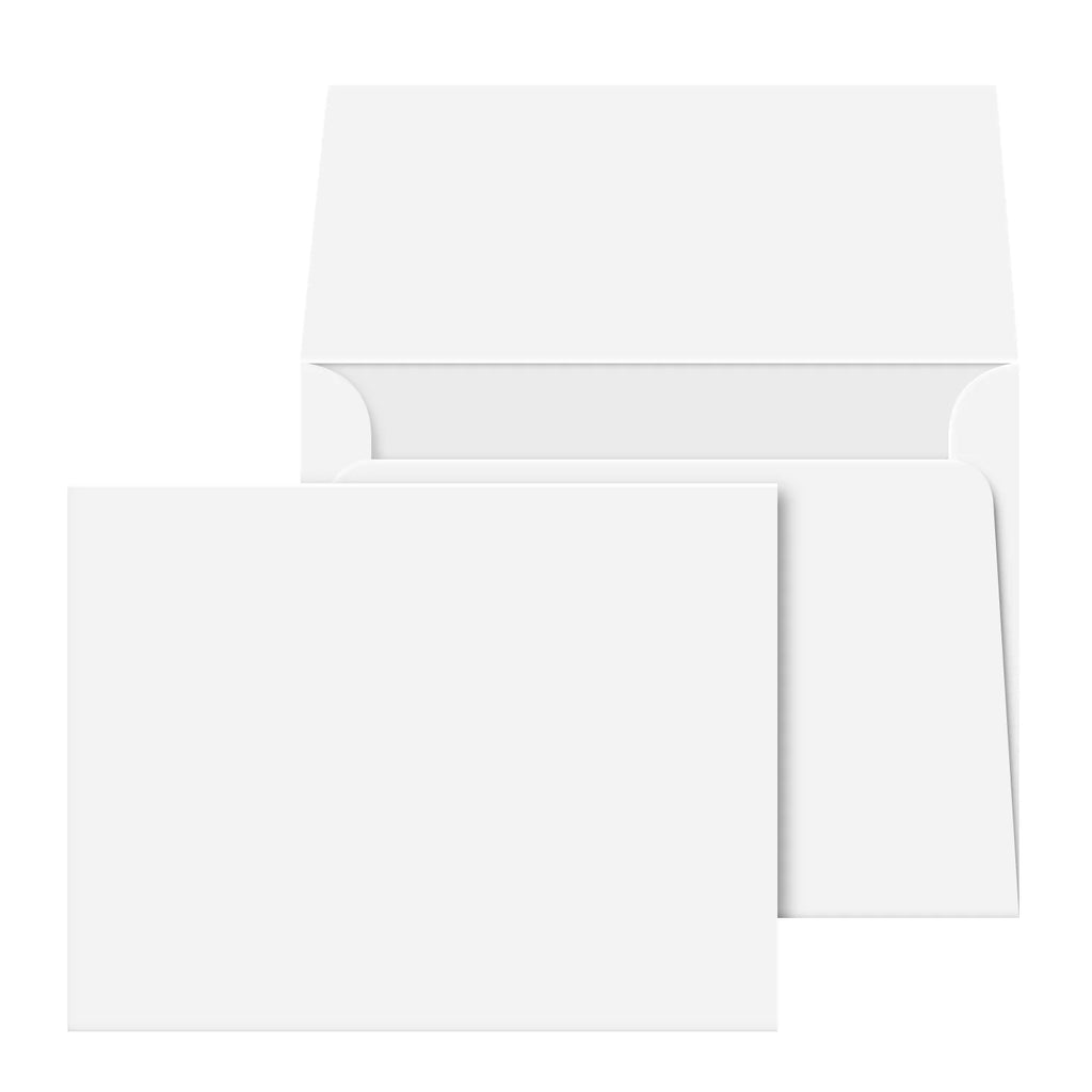 4 x 6 Heavyweight Blank White Note Cards with Envelopes, A4 Size Envelopes  - 50 Cards and 50 Envelopes per Pack 