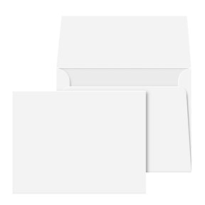 White 100lb Cover Blank Note Cards & Envelopes | 4 1/4 x 5 1/2 (A2 Size) | 50 per Pack | This Is Not A Fold Over Card