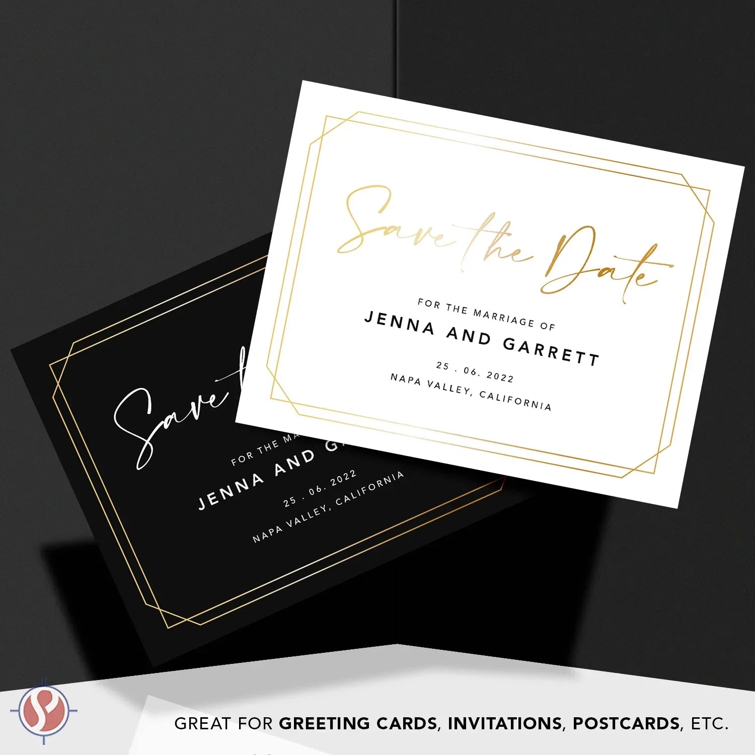 Note Cards 4x6 Flat | Gold Confetti on White | Share Memory Cards | Menu  Cards | Wedding | Birthday | INSTANT Digital DOWNLOAD