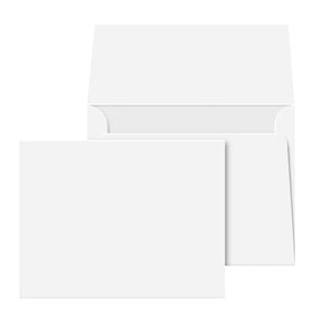 White 65lb Cover Blank Note Cards & Envelopes | 4 1/4" x 5 1/2" (A2 Size) | 50 Per Pack | This Is NOT A Fold Over Card FoldCard