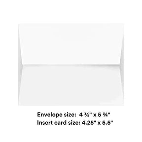 White A2 Square Flapped Invitation Envelopes - Perfect for Weddings, Party Invites, Thank You, Greeting, and Holiday Cards, Baby Showers, Photos, Postcards | 1000 Per Pack | A2-4 3/8 x 5 3/4 FoldCard
