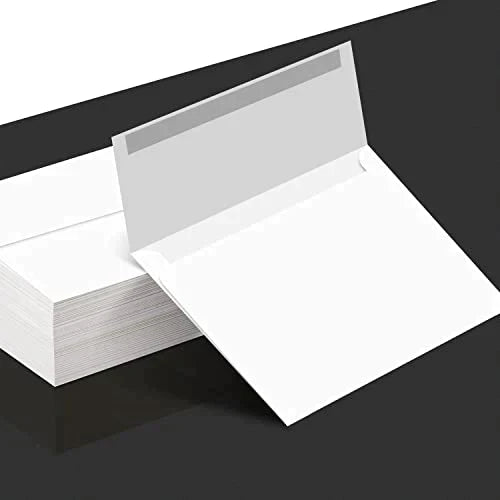 White A6 Envelopes – Perfect for 4.5 x 6 Greeting Cards, Wedding Invitations, Postcards, Photos | Gummed Square Flap | Bulk Pack of 1000 Envelopes | 4 3/4" x 6 1/2" FoldCard