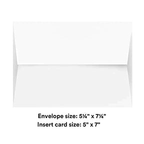 White A7 Square Flapped Invitation Envelopes - Perfect for Weddings, Party Invites, Thank You, Greeting, and Holiday Cards, Baby Showers, Photos, Postcards | 1000 Per Pack | A7 5.25 x 7.25 Inches FoldCard