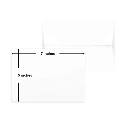 White Blank 5 x 7” Card Stock Thick Paper – Blank Postcards and Index Flash Note Cardstock (100 Cards with Envelopes) FoldCard