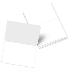 White Folding Greeting Cards - 4.5” x 6” When Folded in Half - 50 Sheets Per Pack FoldCard