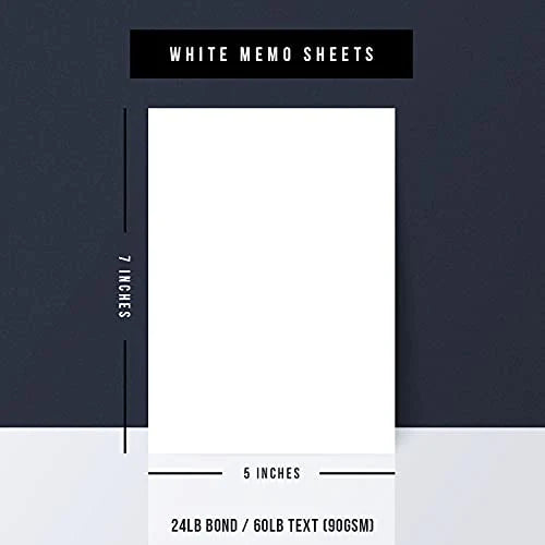 White Memo Sheets Paper 5 x 7 Inches - 24lb Bond / 60lb Text (90gsm) Paper | 250 Sheets per Pack FoldCard