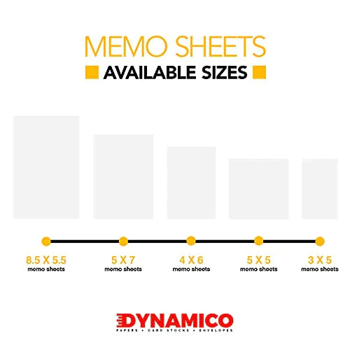 White Memo Sheets Paper 5 x 7 Inches - 24lb Bond / 60lb Text (90Gsm) Paper | 250 Sheets per Pack