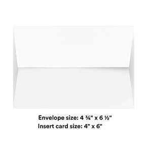 White Square Flapped Invitation Envelopes - Perfect for Weddings, Party Invites, Thank You, Greeting, and Holiday Cards, Baby Showers, Photos, Postcards | 250 Per Pack (A6 4 ¾" x 6 ½") FoldCard