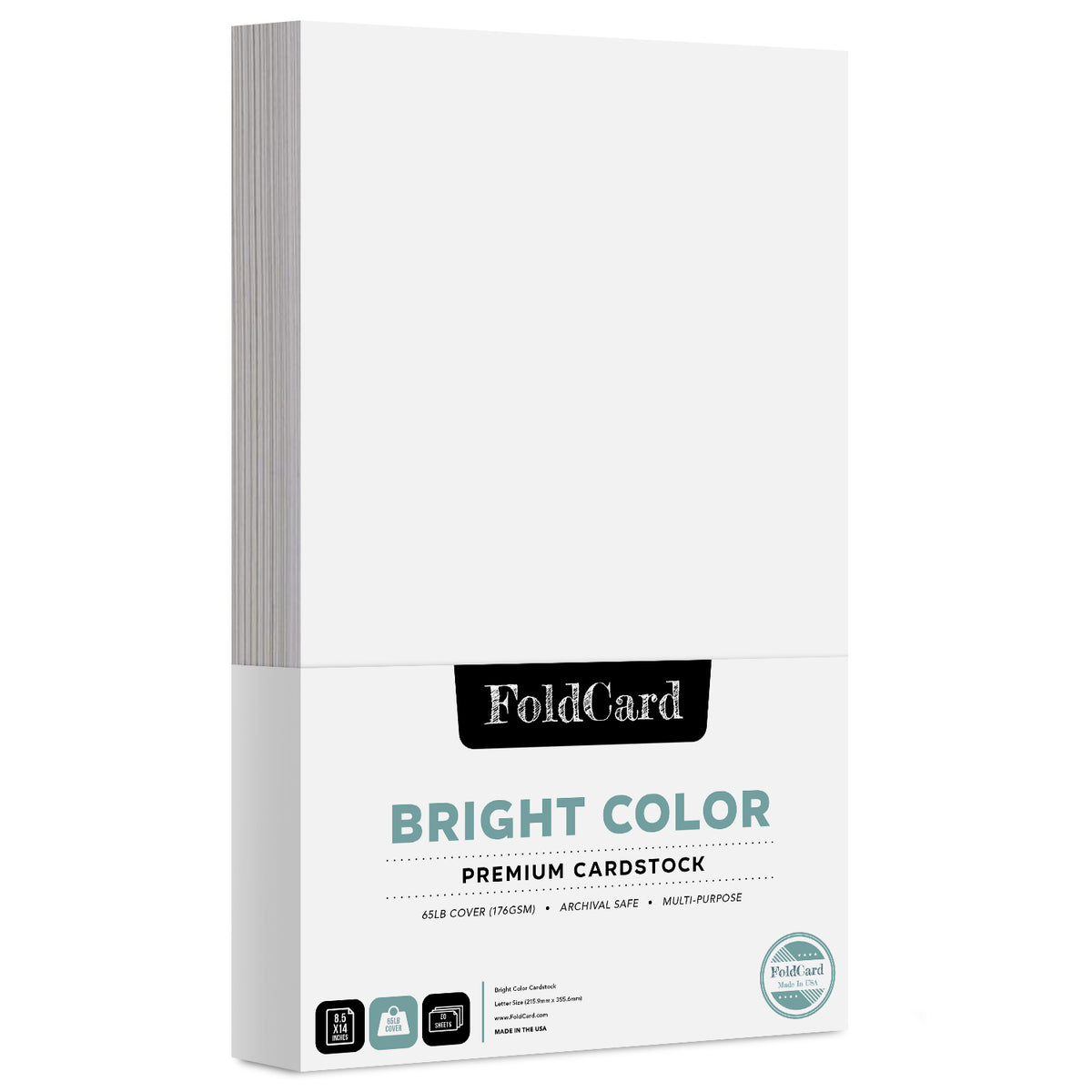 Premium Quality Bright Color Cardstock: 8.5 x 14 - 50 Sheets of 65lb Cover Weight